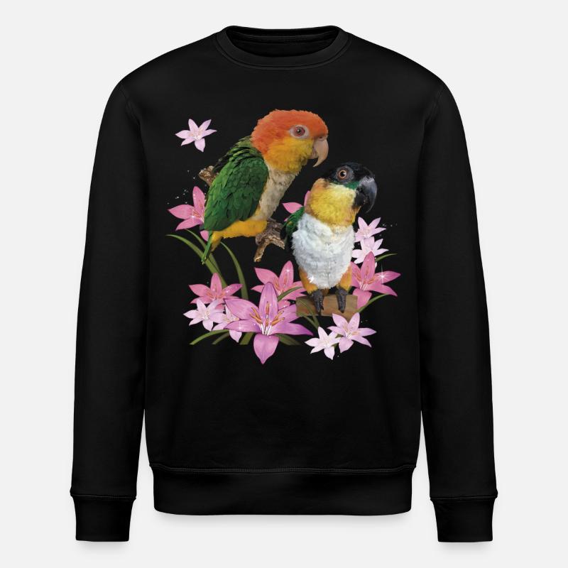 Der orangeköpfige Caique - Stanley/Stella Unisex Bio-Sweatshirt ROLLER - Schwarz