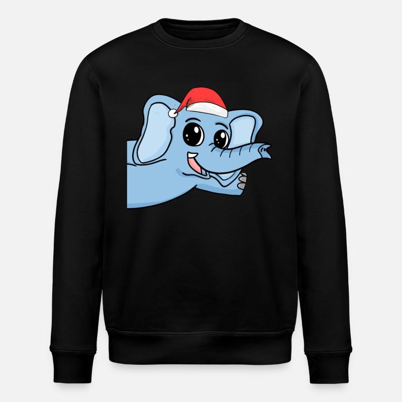 Elephant Christmas - Stanley/Stella ROLLER Unisex Organic Sweatshirt - black