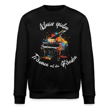 Klavier spielen ist wie Träumen mit den Händen - Stanley/Stella Unisex Bio-Sweatshirt ROLLER - Schwarz - Vorne - Nik (191cm)