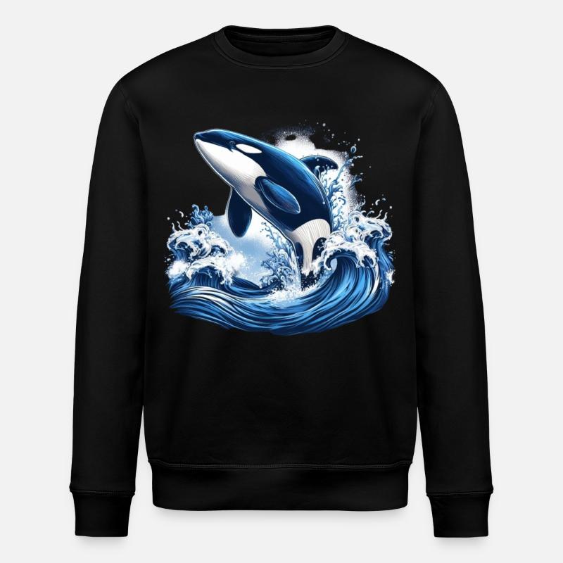 Blauer Orca - Stanley/Stella Unisex Bio-Sweatshirt ROLLER - Schwarz