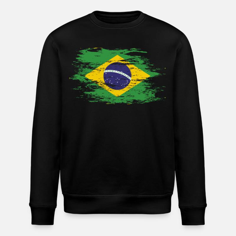 Drapeau du Brésil utilisé - Sweat bio ROLLER Stanley/Stella Unisexe - noir