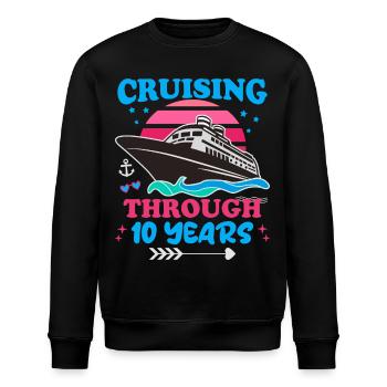 Kreuzfahrt durch den 10. Hochzeitstag - Stanley/Stella Unisex Bio-Sweatshirt ROLLER - Schwarz - Vorne - Nik (191cm)