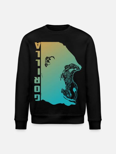 Gorilla Face - Stanley/Stella ROLLER Unisex Organic Sweatshirt - black