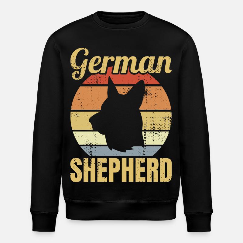 Retro German Shepherd - Stanley/Stella ROLLER Unisex Organic Sweatshirt - black