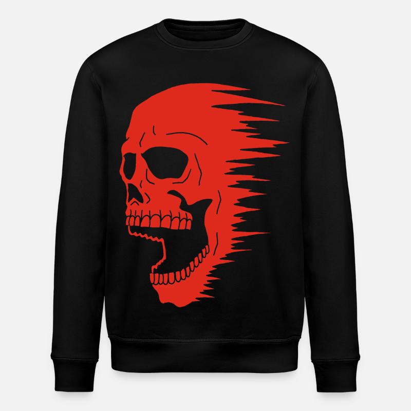 Crâne rouge et vitesse - Sweat bio ROLLER Stanley/Stella Unisexe - noir
