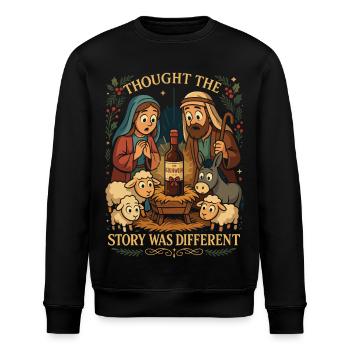 Funny Nativity Glühwein Christmas Shirt - Stanley/Stella Unisex Bio-Sweatshirt ROLLER - Schwarz - Vorne - Nik (191cm)