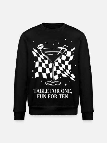 Table For One Martini Party - Stanley/Stella ROLLER Unisex Organic Sweatshirt - black