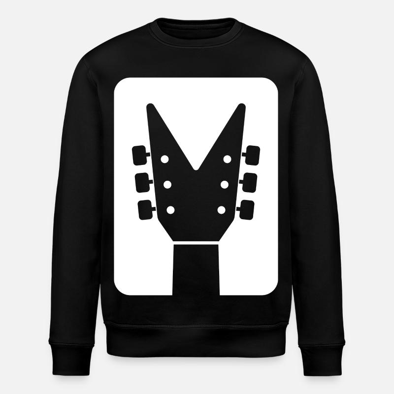 Guitar Headstock Silhouette - Stanley/Stella ROLLER Unisex Organic Sweatshirt - black