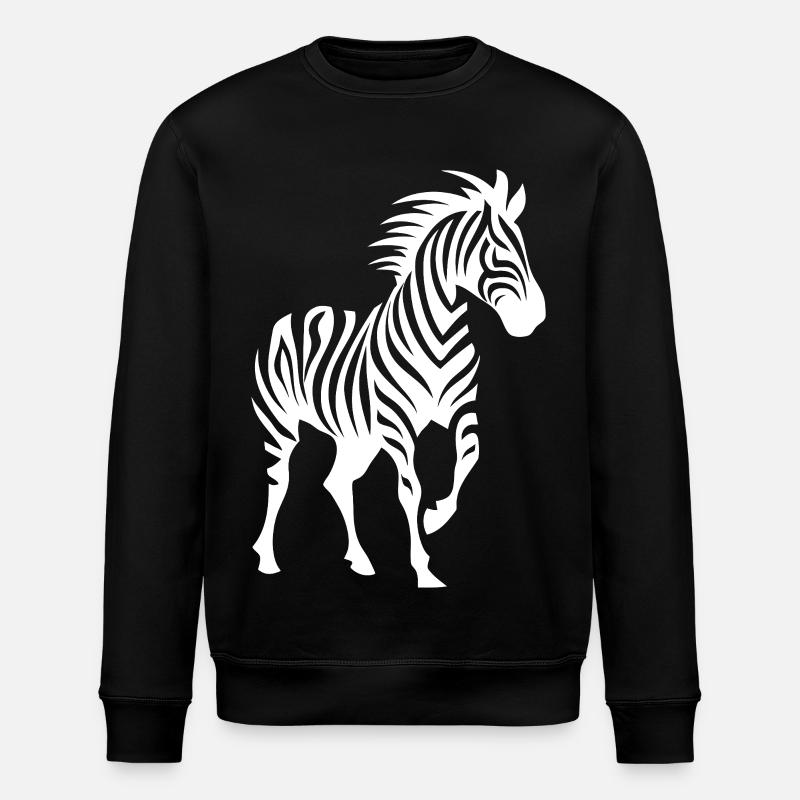 Zebra Silhouette Black & White - Stanley/Stella ROLLER Unisex Organic Sweatshirt - black