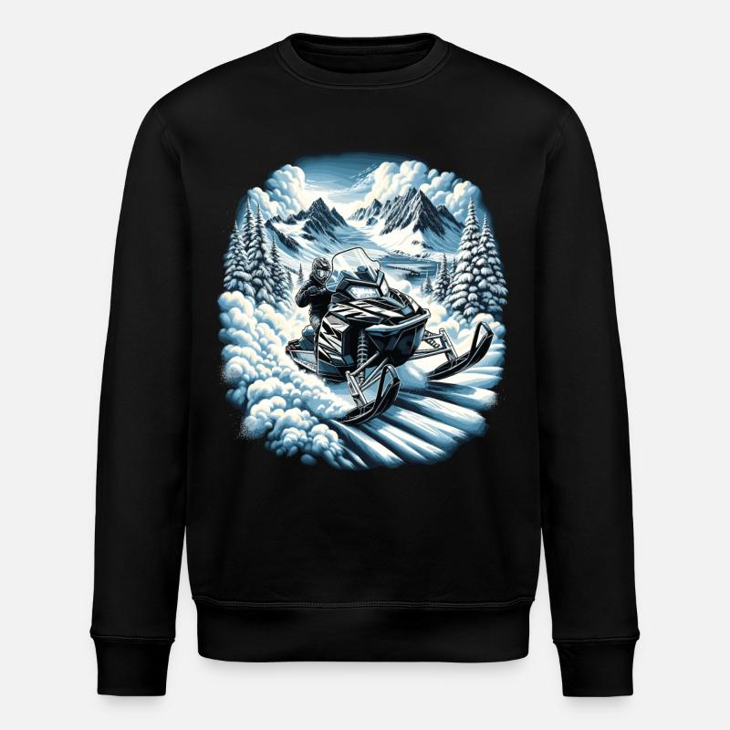 Snowmobiling in a mountainous landscape - Stanley/Stella ROLLER Unisex Organic Sweatshirt - black