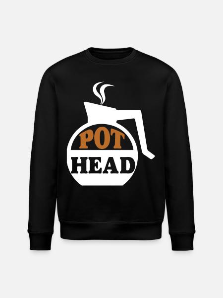 Pot head Coffee - Coffee Gifts - Stanley/Stella ROLLER Unisex Organic Sweatshirt - black