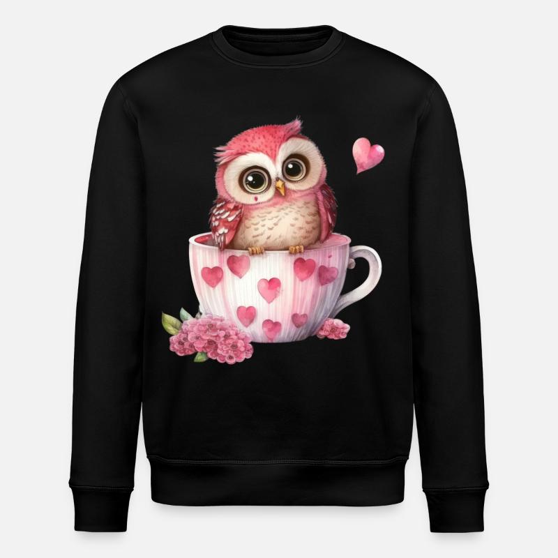 Owl Owls - Stanley/Stella ROLLER Unisex Organic Sweatshirt - black
