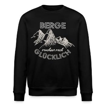 Berge machen mich glücklich - Wandern - Stanley/Stella Unisex Bio-Sweatshirt ROLLER - Schwarz - Vorne - Nik (191cm)