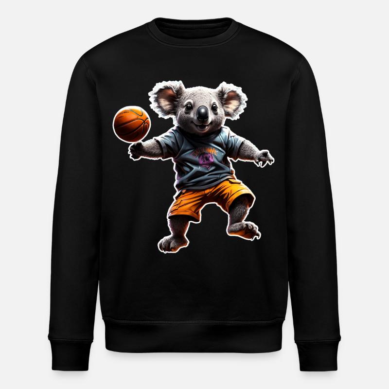 Basketball Koala - Stanley/Stella ROLLER Unisex Organic Sweatshirt - black