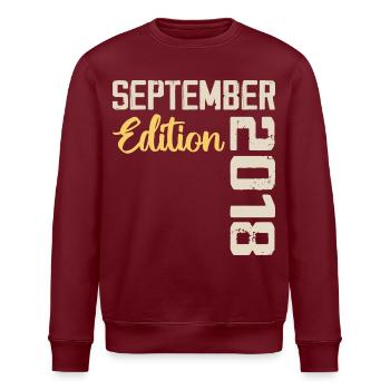 September 2018 - 6th Anniversary September 2018 - Stanley/Stella ROLLER Unisex Organic Sweatshirt - burgundy - Front - Nik (191cm)