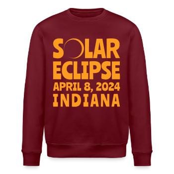Solar Eclipse 2024 Indiana - Stanley/Stella ROLLER Unisex Organic Sweatshirt - burgundy - Front - Nik (191cm)