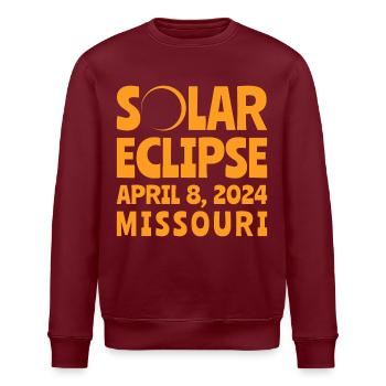 Solar Eclipse 2024 Missouri - Stanley/Stella ROLLER Unisex Organic Sweatshirt - burgundy - Front - Nik (191cm)