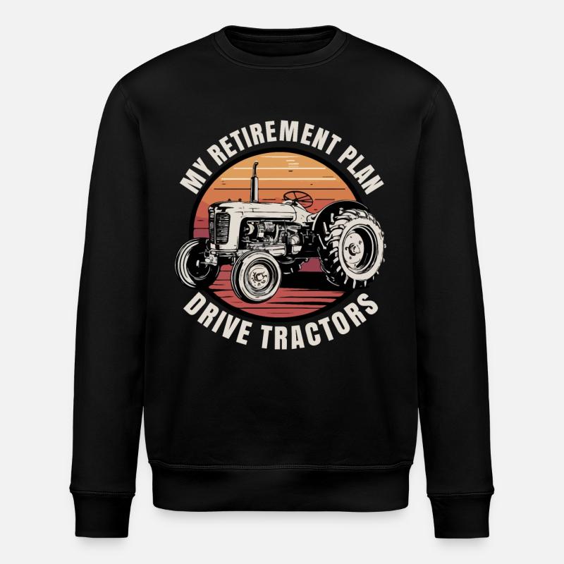 Mein Rentenplan Traktor fahren - Stanley/Stella Unisex Bio-Sweatshirt ROLLER - Schwarz