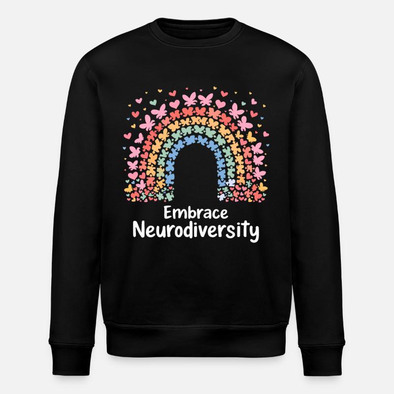 Umarme Neurodiversität - Stanley/Stella Unisex Bio-Sweatshirt ROLLER - Schwarz