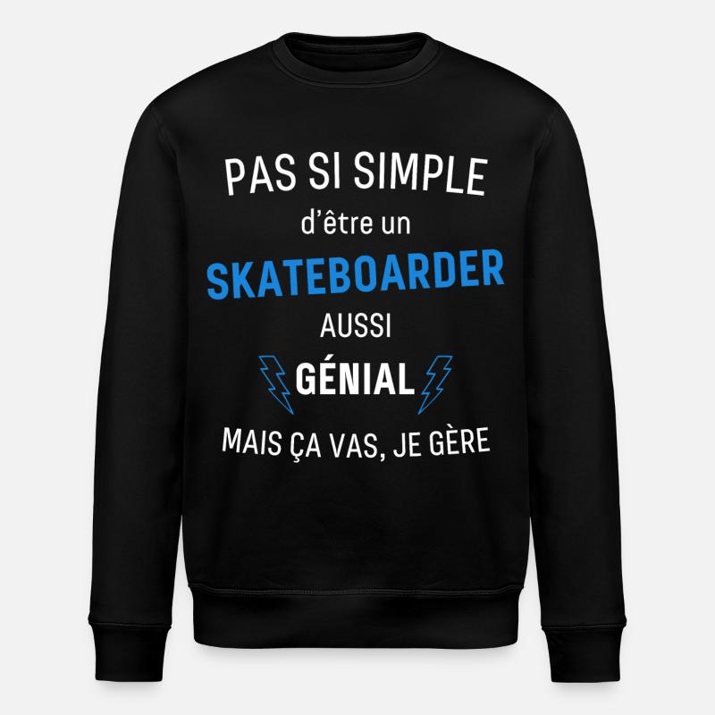 Awesome Skateboarder - Stanley/Stella ROLLER Unisex Organic Sweatshirt - black