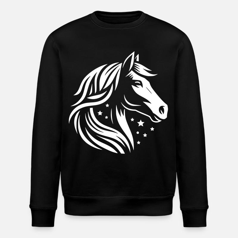 Pferdekopf Sterne - Stanley/Stella Unisex Bio-Sweatshirt ROLLER - Schwarz