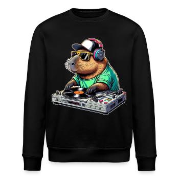Capybara Dj - Stanley/Stella Unisex Bio-Sweatshirt ROLLER - Schwarz - Vorne - Nik (191cm)