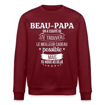 Step-Dad T-shirt - Stanley/Stella ROLLER Unisex Organic Sweatshirt - burgundy - Front - Nik (191cm)