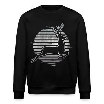Roe deer - Stanley/Stella ROLLER Unisex Organic Sweatshirt - black - Front - Nik (191cm)