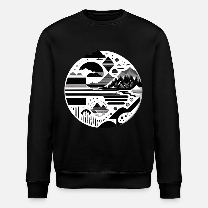 The Mountains 03 - Stanley/Stella Unisex Bio-Sweatshirt ROLLER - Schwarz