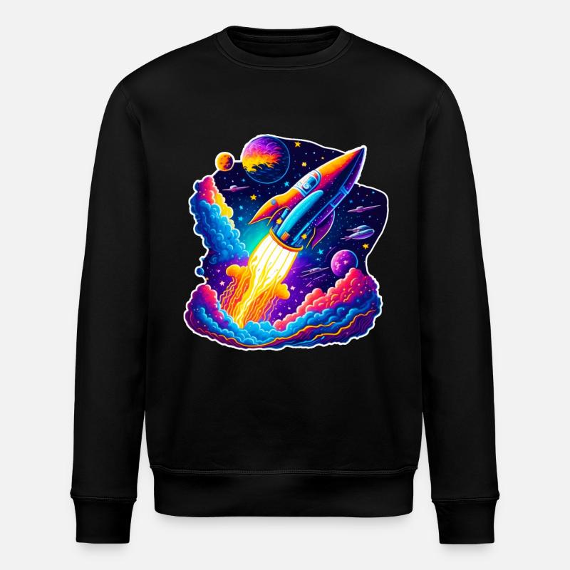 Space View / Rocket - Stanley/Stella ROLLER Unisex Organic Sweatshirt - black