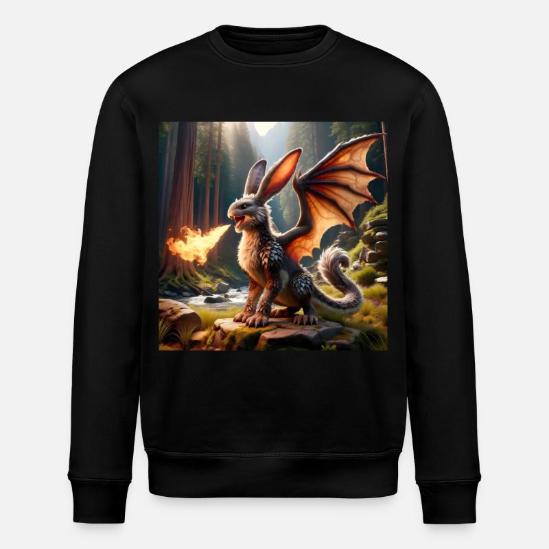 Feuerspeiender Hase Drache #11 - Stanley/Stella Unisex Bio-Sweatshirt ROLLER - Schwarz