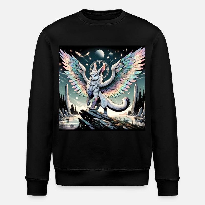Mythischer Hasendrache - Stanley/Stella Unisex Bio-Sweatshirt ROLLER - Schwarz