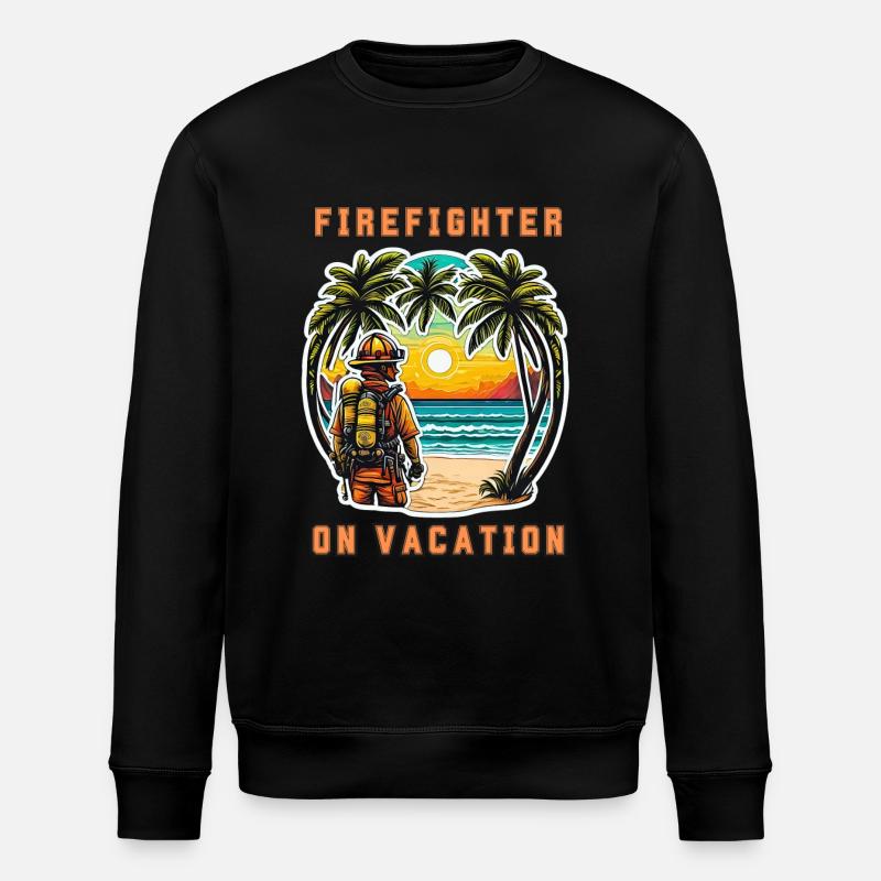 Firefighter on vacation - Stanley/Stella ROLLER Unisex Organic Sweatshirt - black