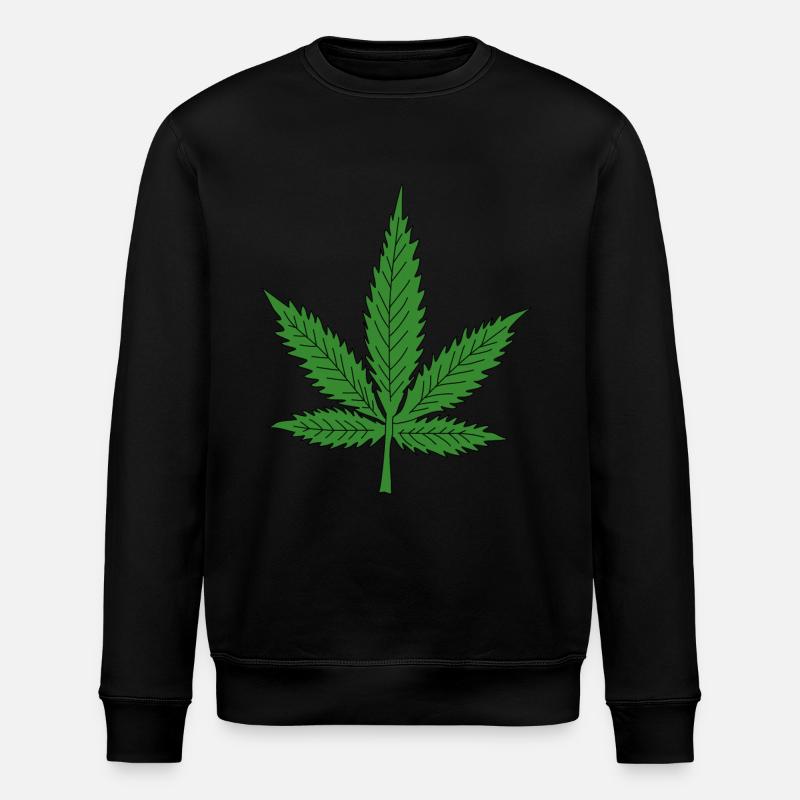 Hemp Leaf - Stanley/Stella ROLLER Unisex Organic Sweatshirt - black