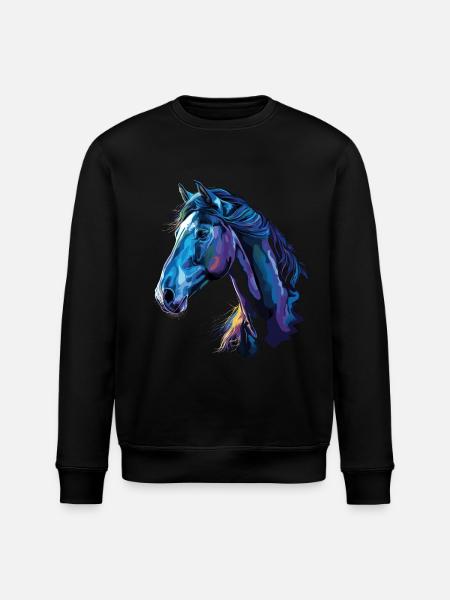 Pferd auf schwarzem Hintergrund - Stanley/Stella Unisex Bio-Sweatshirt ROLLER - Schwarz