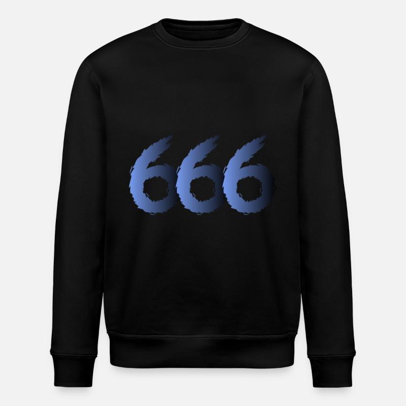 666 Satan Symbol - Devil - Evil - Stanley/Stella ROLLER Unisex Organic Sweatshirt - black