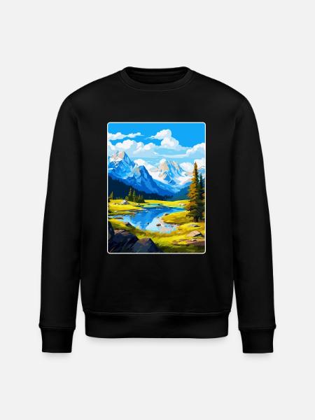 Affiche de voyage vintage du parc national d’Ecrins France - Sweat bio ROLLER Stanley/Stella Unisexe - noir
