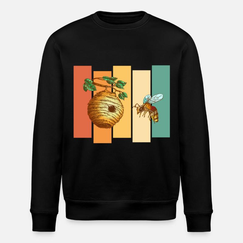 Bee Beehive - Stanley/Stella ROLLER Unisex Organic Sweatshirt - black