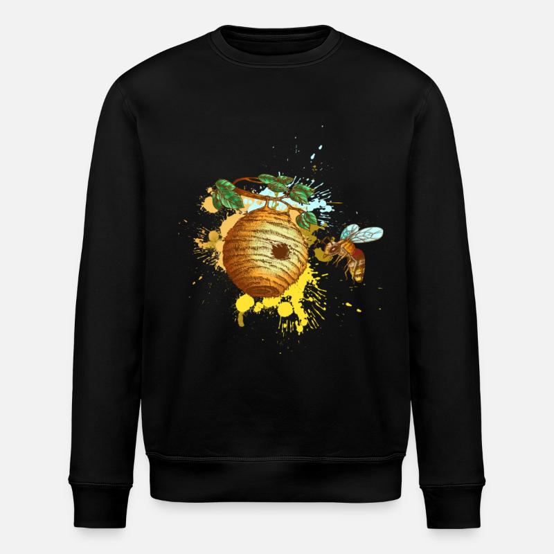 Beehive Bee Beekeeper - Stanley/Stella ROLLER Unisex Organic Sweatshirt - black