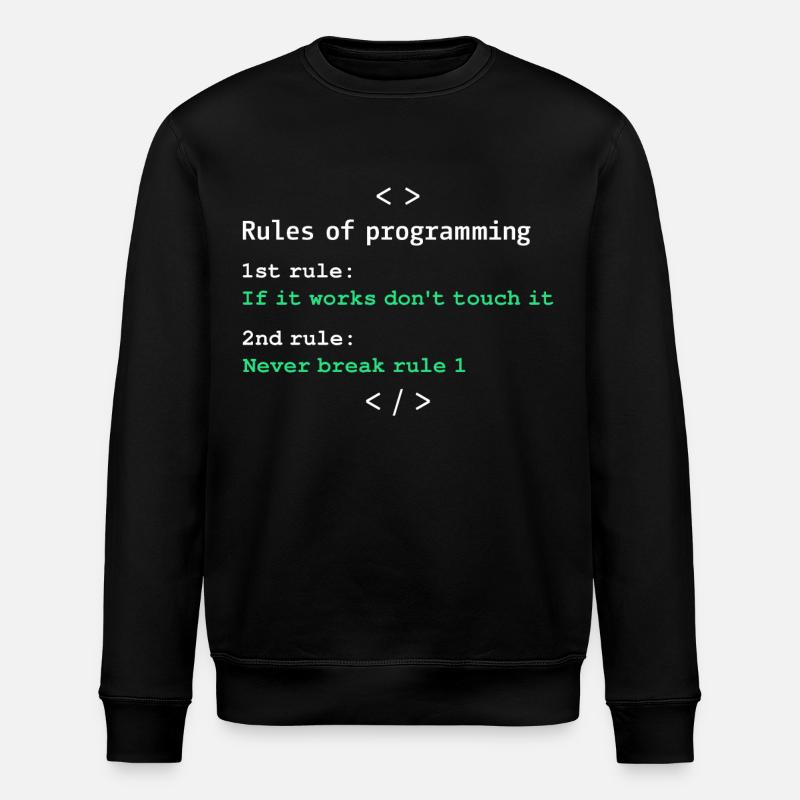 Rules of programming - Stanley/Stella ROLLER Unisex Organic Sweatshirt - black