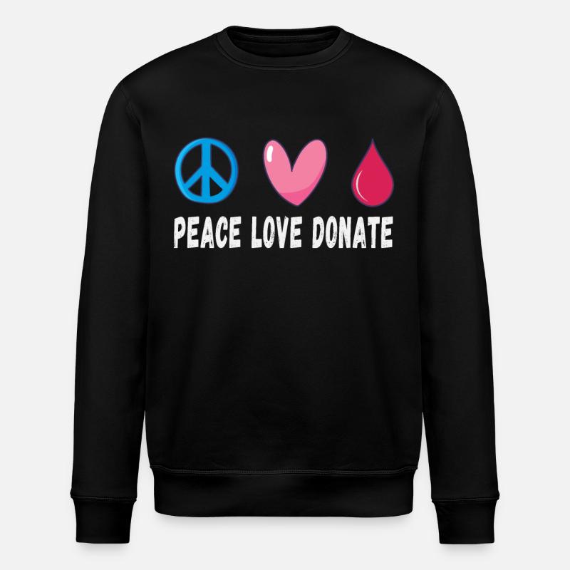 Friede Liebe Spende Blut - Stanley/Stella Unisex Bio-Sweatshirt ROLLER - Schwarz