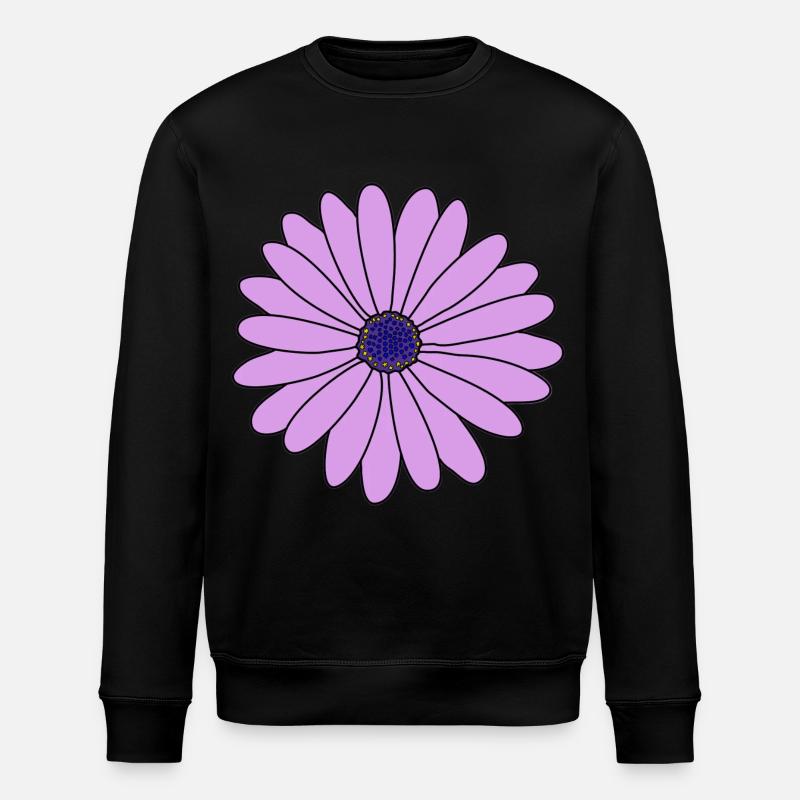 Blume lila Margerite - Stanley/Stella Unisex Bio-Sweatshirt ROLLER - Schwarz