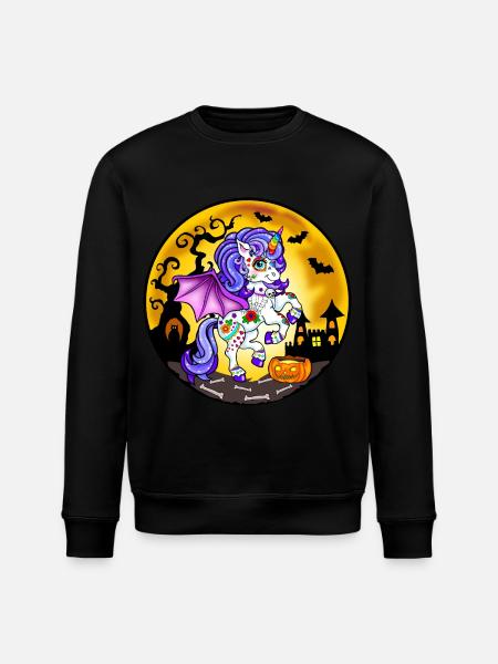 Einhorn Halloween - Stanley/Stella Unisex Bio-Sweatshirt ROLLER - Schwarz