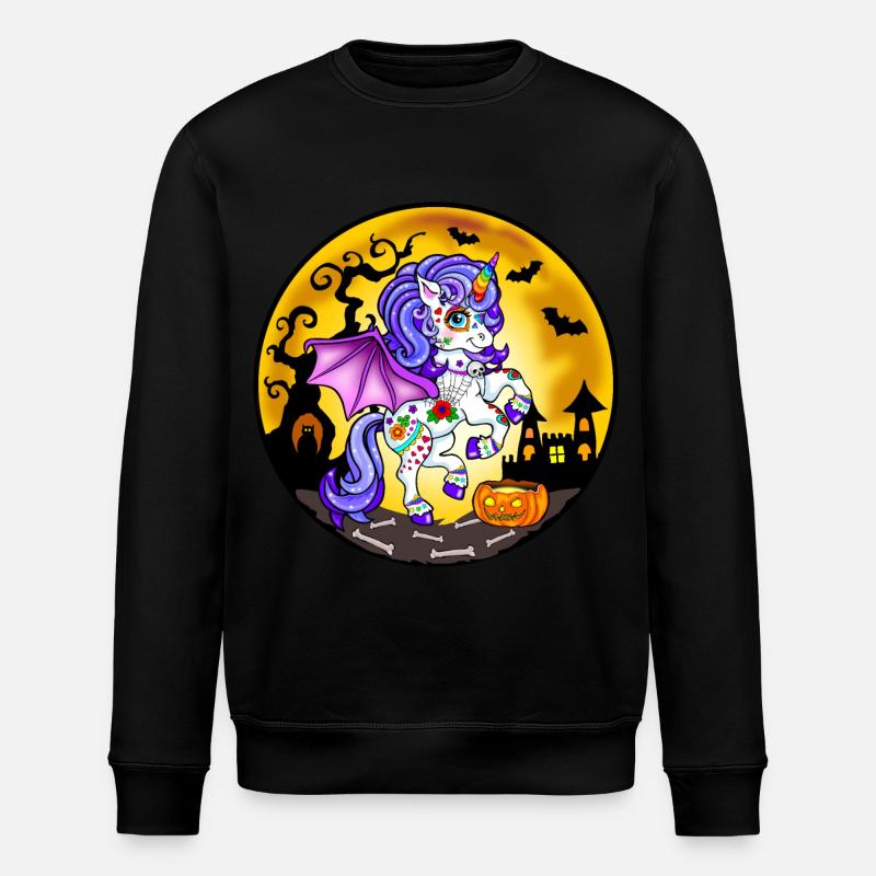 Einhorn Halloween - Stanley/Stella Unisex Bio-Sweatshirt ROLLER - Schwarz