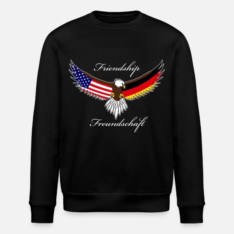 Deutsch amerikanische Freundschaft - Stanley/Stella Unisex Bio-Sweatshirt ROLLER - Schwarz