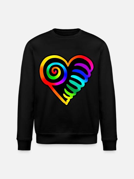 Herz Regenbogen - Stanley/Stella Unisex Bio-Sweatshirt ROLLER - Schwarz