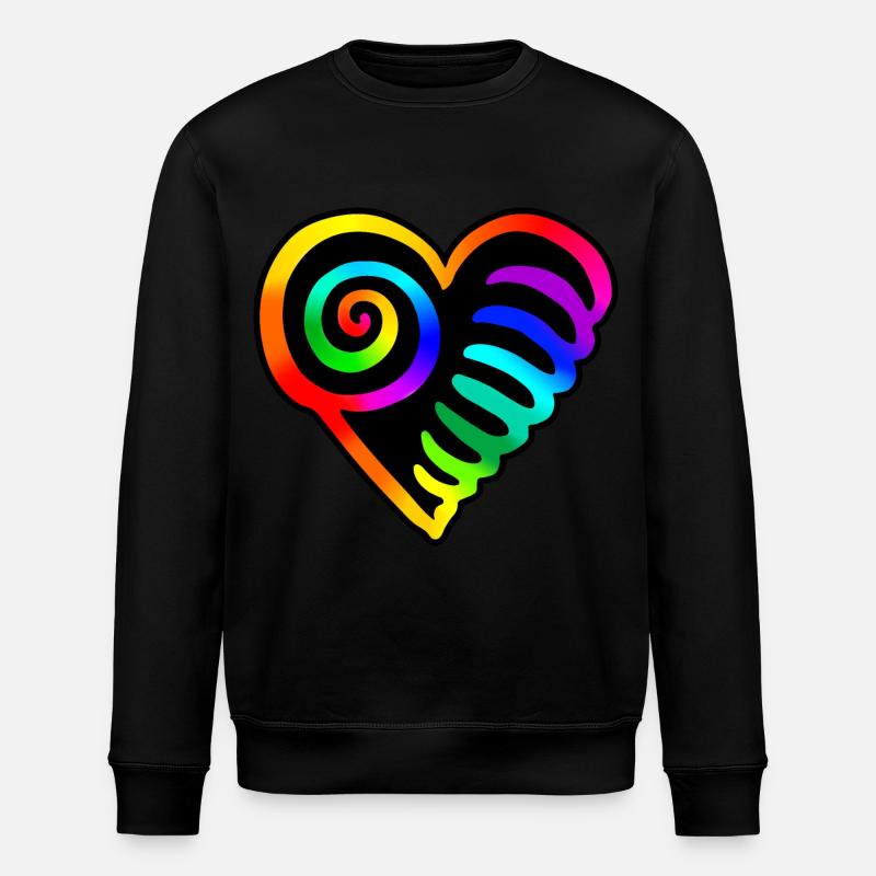 Herz Regenbogen - Stanley/Stella Unisex Bio-Sweatshirt ROLLER - Schwarz