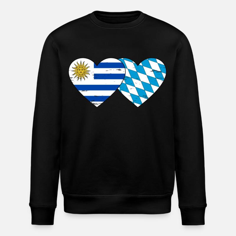 Uruguay Bavaroise drapeau coeur utilisé - Sweat bio ROLLER Stanley/Stella Unisexe - noir