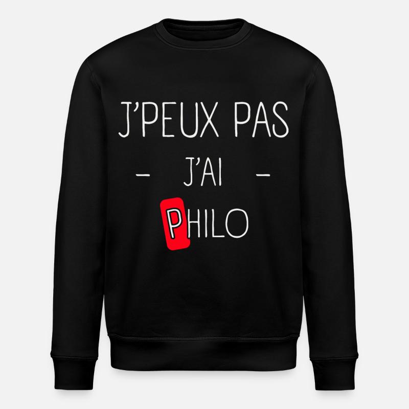 J'peux pas j'ai Philo - Sweat bio ROLLER Stanley/Stella Unisexe - noir