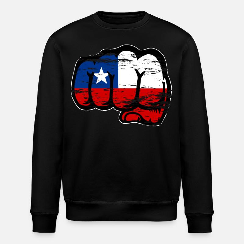 Poing du drapeau chilien utilisé - Sweat bio ROLLER Stanley/Stella Unisexe - noir
